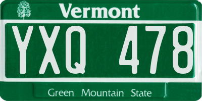 VT license plate YXQ478