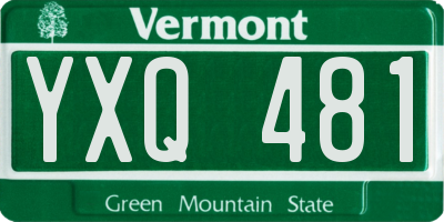 VT license plate YXQ481