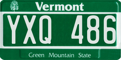 VT license plate YXQ486