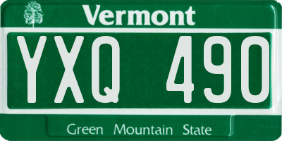 VT license plate YXQ490