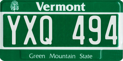 VT license plate YXQ494