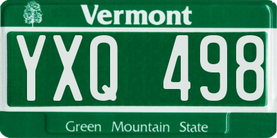 VT license plate YXQ498