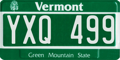 VT license plate YXQ499