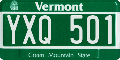 VT license plate YXQ501