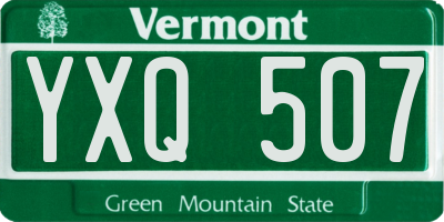 VT license plate YXQ507
