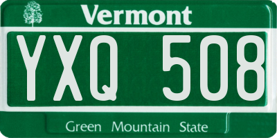 VT license plate YXQ508