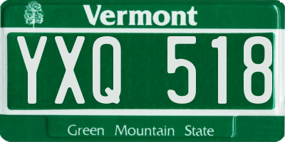 VT license plate YXQ518