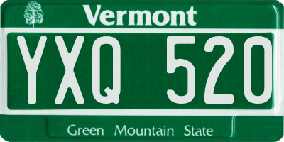 VT license plate YXQ520