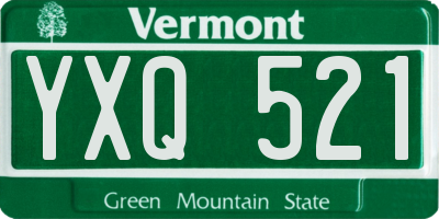 VT license plate YXQ521