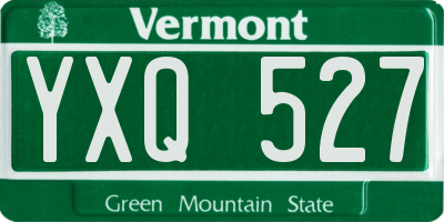 VT license plate YXQ527