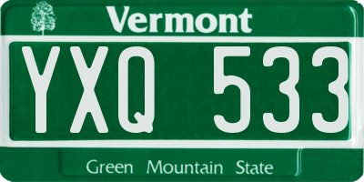VT license plate YXQ533