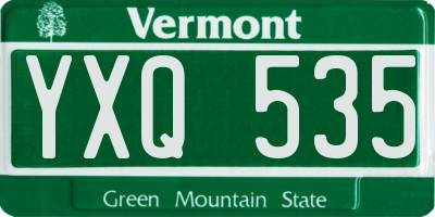 VT license plate YXQ535
