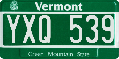 VT license plate YXQ539