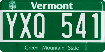VT license plate YXQ541