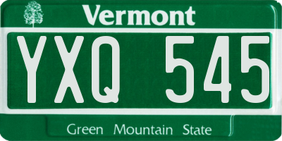 VT license plate YXQ545