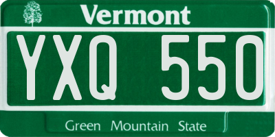 VT license plate YXQ550