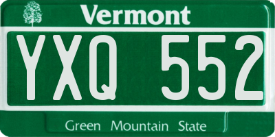 VT license plate YXQ552