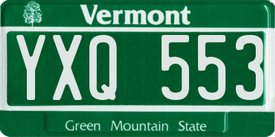 VT license plate YXQ553