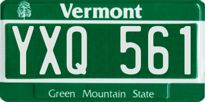 VT license plate YXQ561