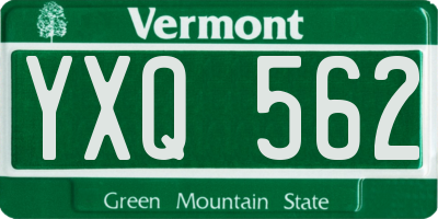 VT license plate YXQ562
