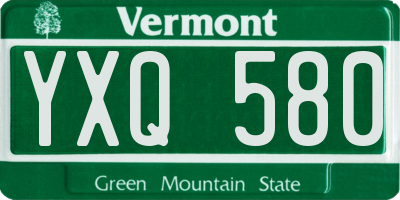 VT license plate YXQ580