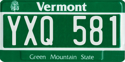 VT license plate YXQ581