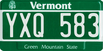 VT license plate YXQ583