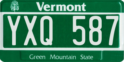 VT license plate YXQ587
