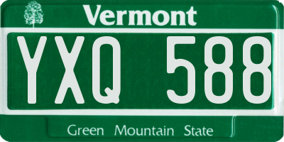 VT license plate YXQ588
