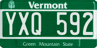 VT license plate YXQ592