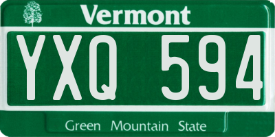 VT license plate YXQ594