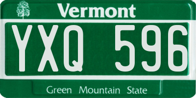 VT license plate YXQ596