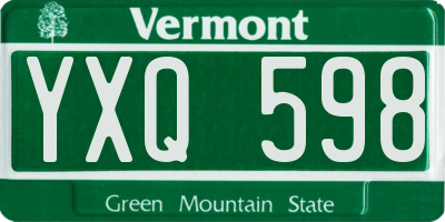 VT license plate YXQ598