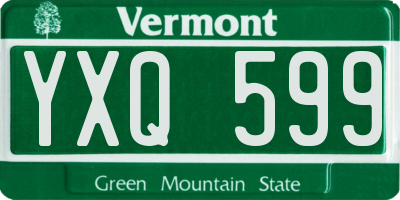 VT license plate YXQ599