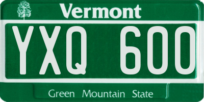 VT license plate YXQ600