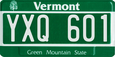 VT license plate YXQ601