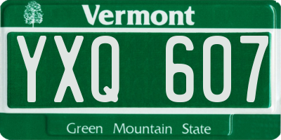 VT license plate YXQ607
