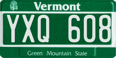 VT license plate YXQ608