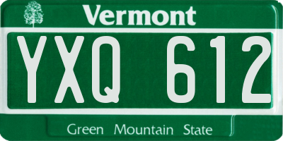 VT license plate YXQ612