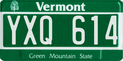 VT license plate YXQ614