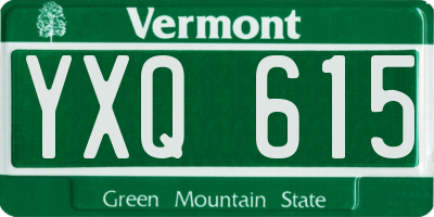 VT license plate YXQ615