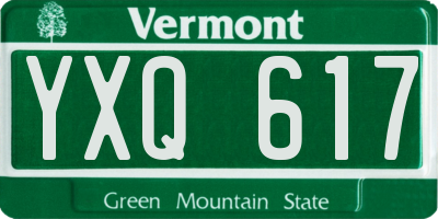 VT license plate YXQ617