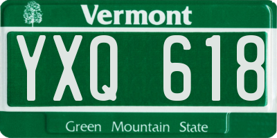 VT license plate YXQ618