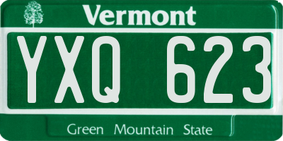 VT license plate YXQ623