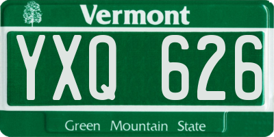 VT license plate YXQ626
