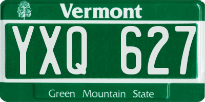 VT license plate YXQ627