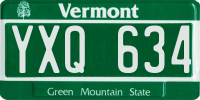 VT license plate YXQ634
