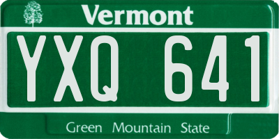 VT license plate YXQ641