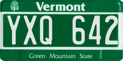 VT license plate YXQ642