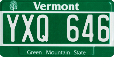 VT license plate YXQ646